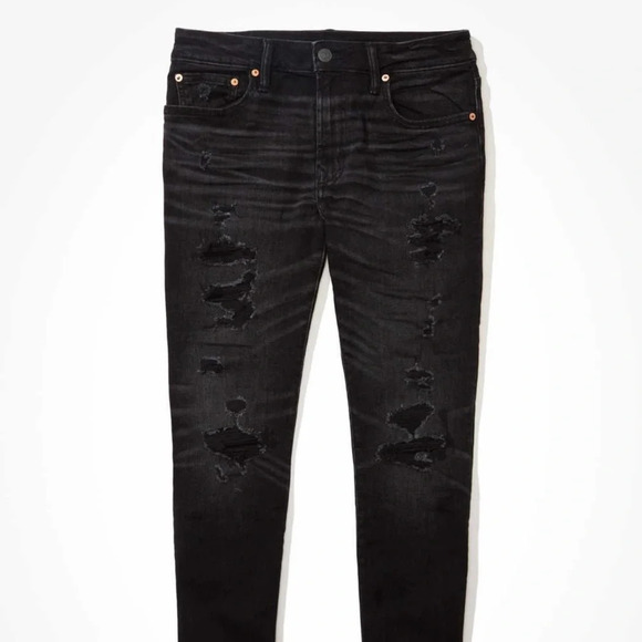 American Eagle AE AirFlex Patched Slim Skinny Straight Jean Style #: 6209 30/30 - Picture 4 of 14